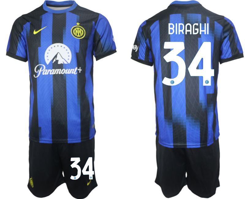 Men 2023-2024 Club Inter Milan home blue 34 Soccer Jersey